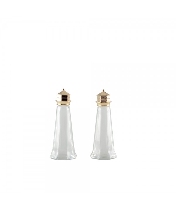 Golden salt and pepper shaker set 4.6x4.6x11.5cm