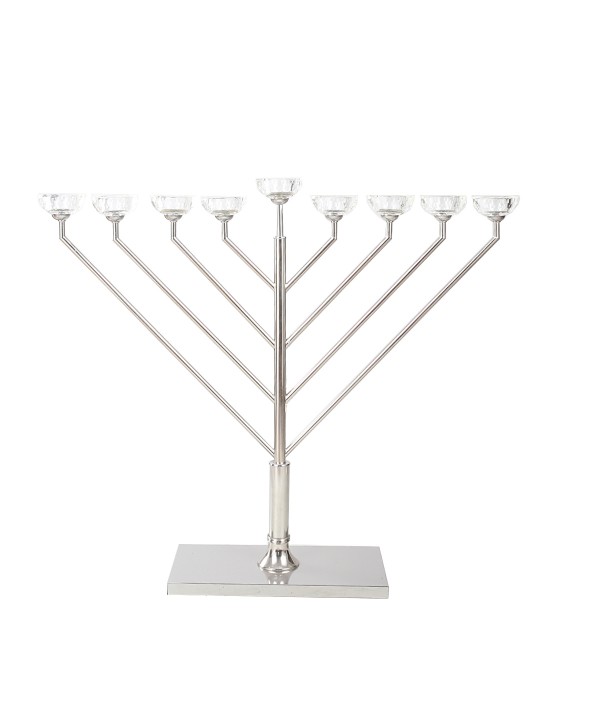 Silver metal menorah 65x14x54cm
