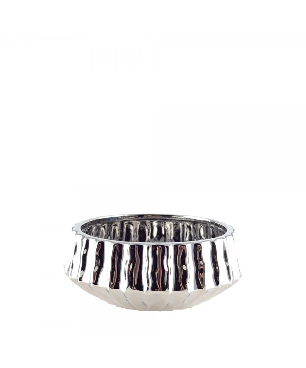 Shiny silver decorative bowl 20x20x8cm