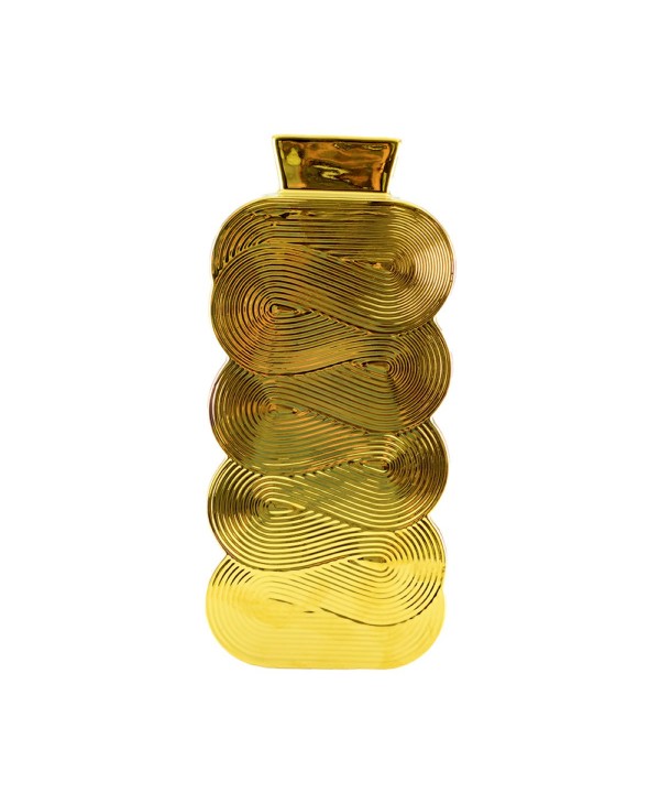 Large shiny gold vase 14x8x30cm