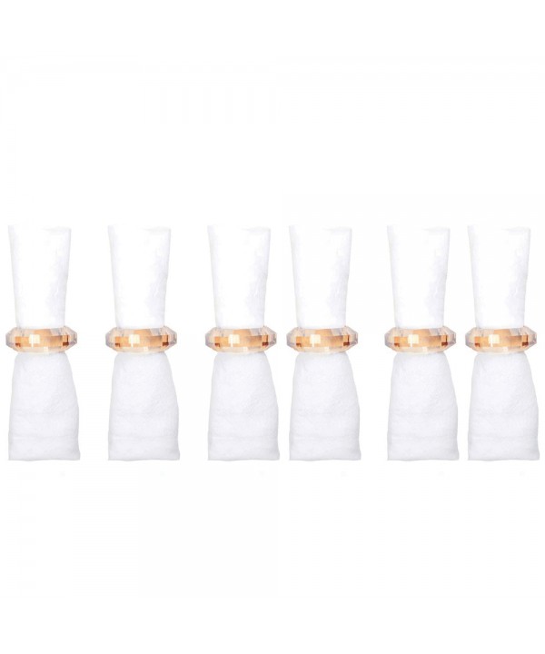 Amber crystal napkin rings - set of 6