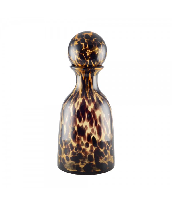 Brown glass carafe with stopper 14x14x32.5cm