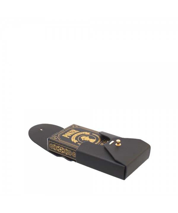 Poker set in black faux leather case 6x3x9cm