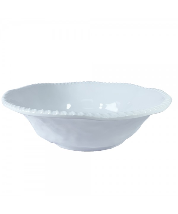 White melamine salad bowl with rope border 30.5x30.5x9cm