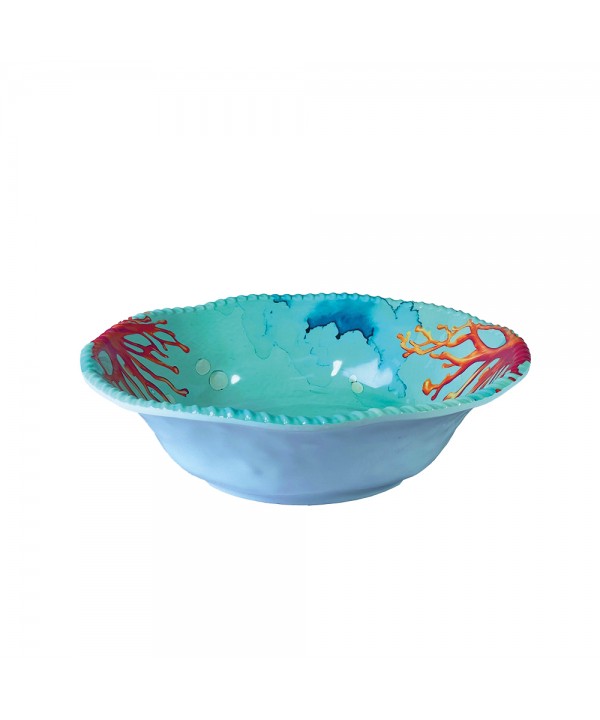 Coral melamine salad bowl 30.5x30.5x9cm