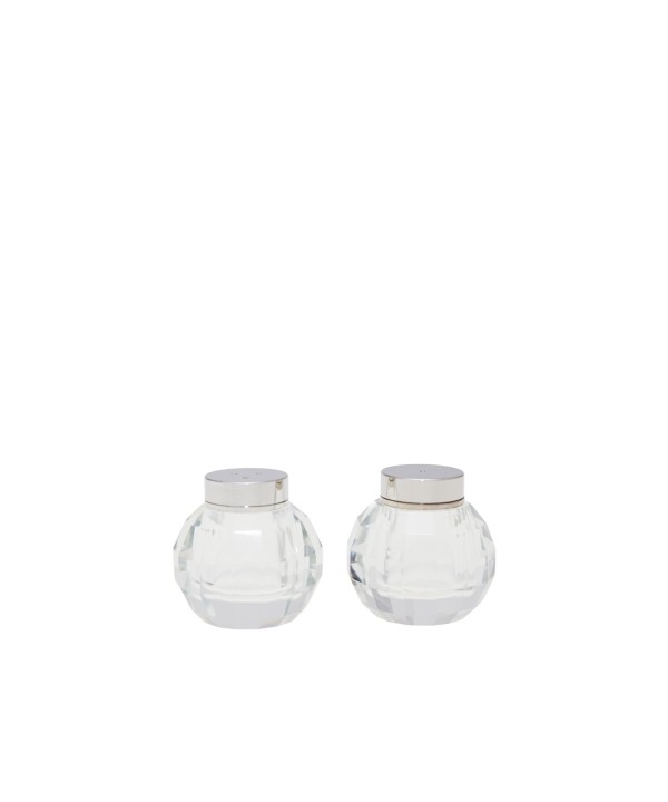 Round crystal salt and pepper shakers