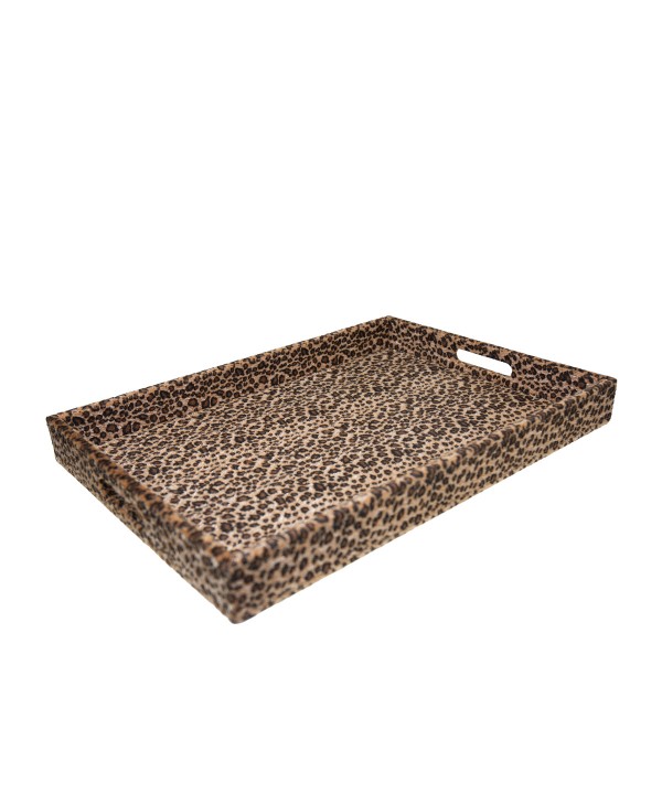 Rectangular leopard tray 42x32x4.5cm