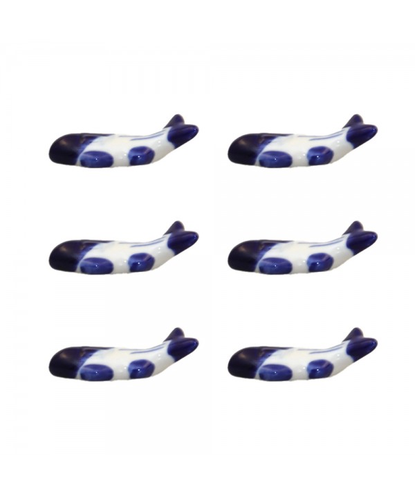 Porcelain whale knife rests - set of 6