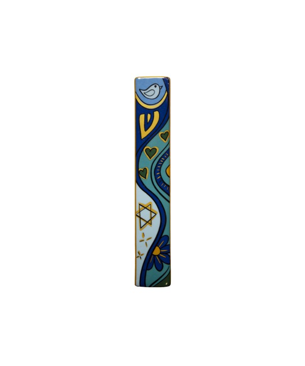 Ceramic Mezuzah Blue 20cm 