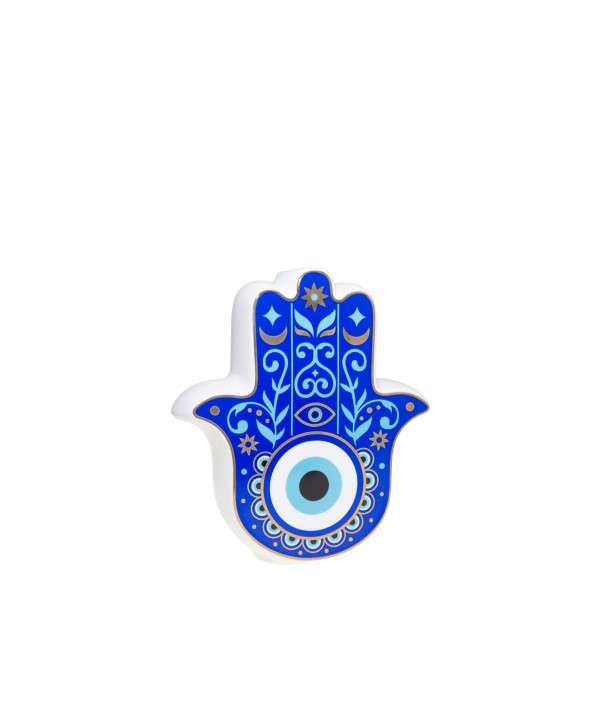 Hand candleholder blue eye 17.5x6.2x20cm