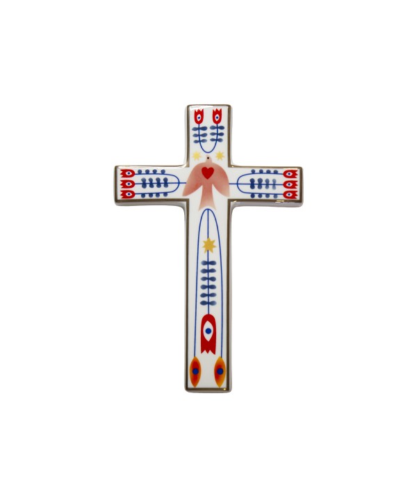 White decorative cross to hang 20cm