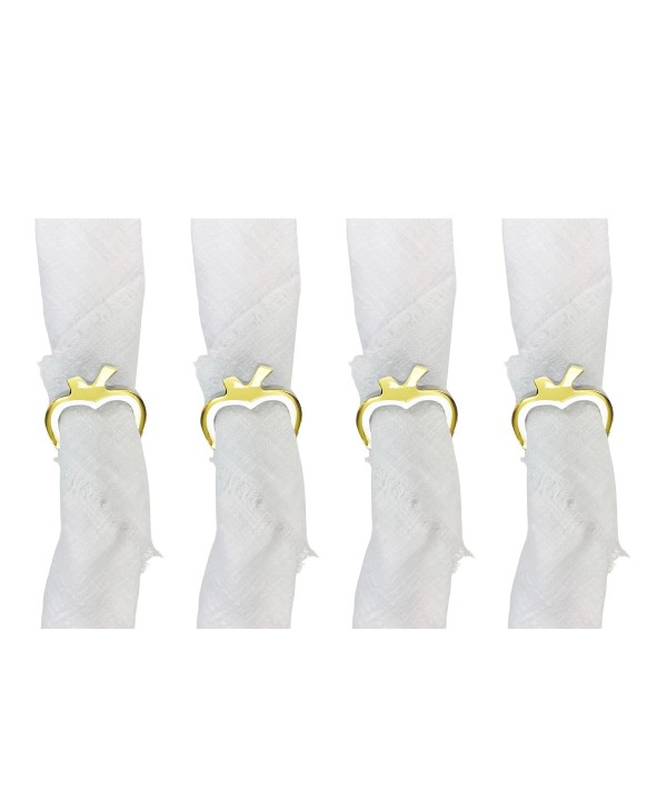 Set of 4 golden apple napkin rings
