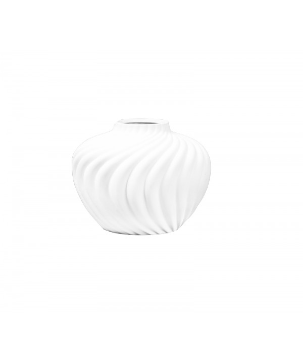 White round polyresin chantilly vase 34.5x34.5x25.5cm