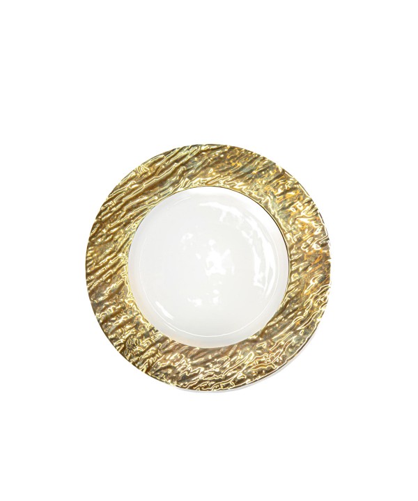 White and gold dinner plate 27cm