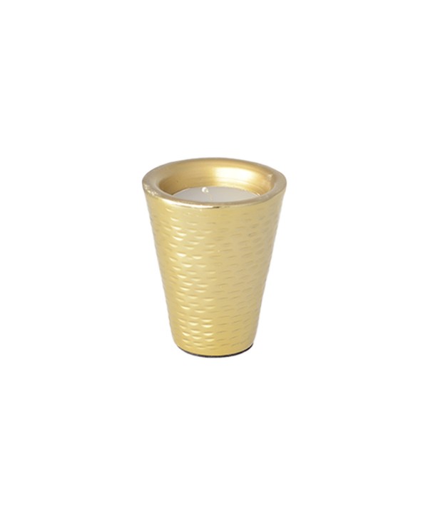 Medium gold hammered candle