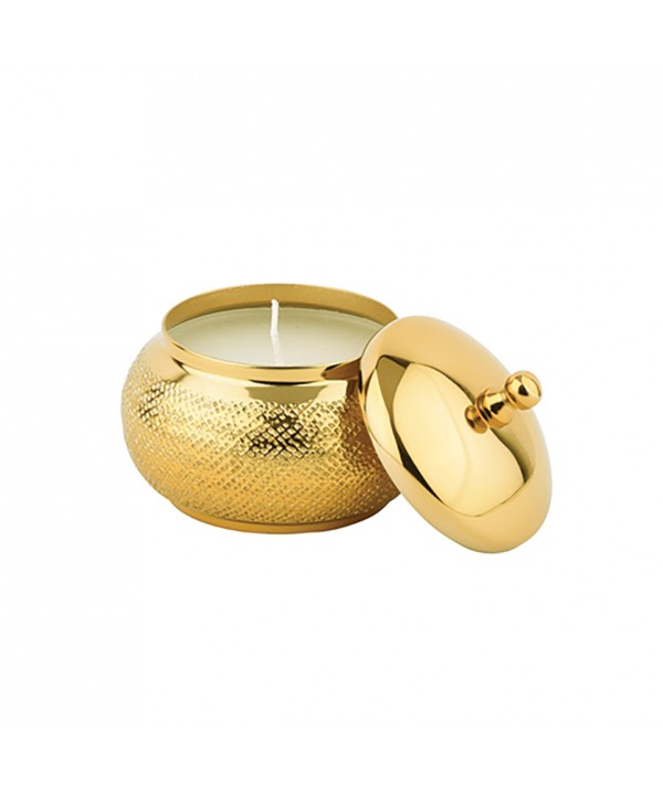Large round gold candle
