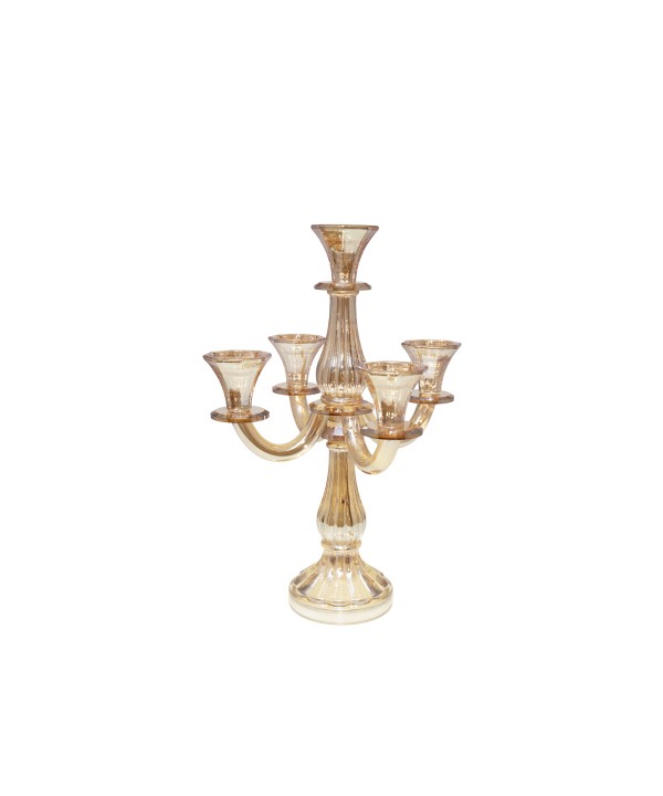 5-light candlestick amber h35cm