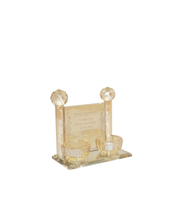 Nenot double prayer candleholder amber h13cm