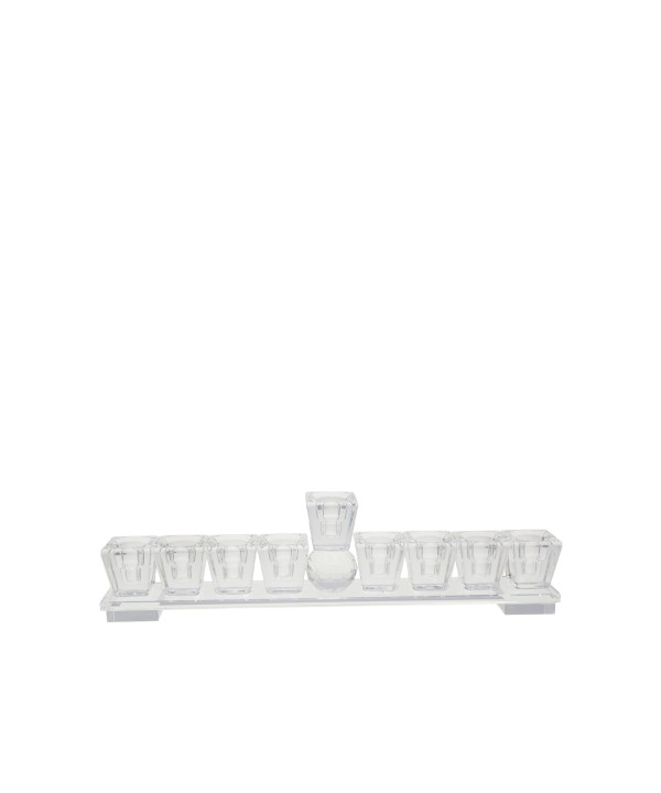 Low crystal menorah 27x3x7cm