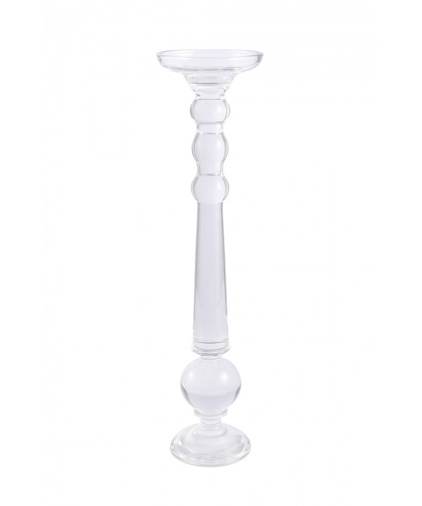 Rounded glass candle holder H.60cm