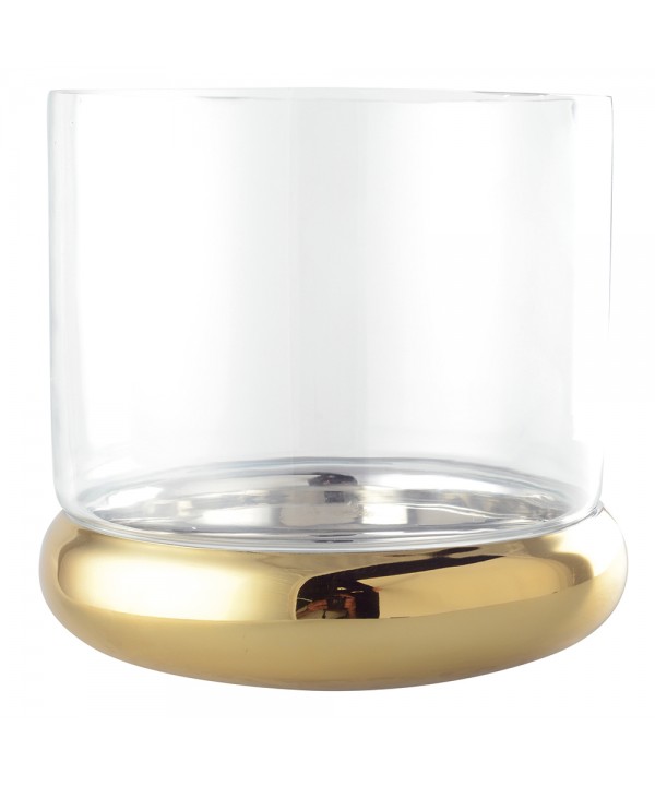 Double-wall gold lantern 24x24x18cm