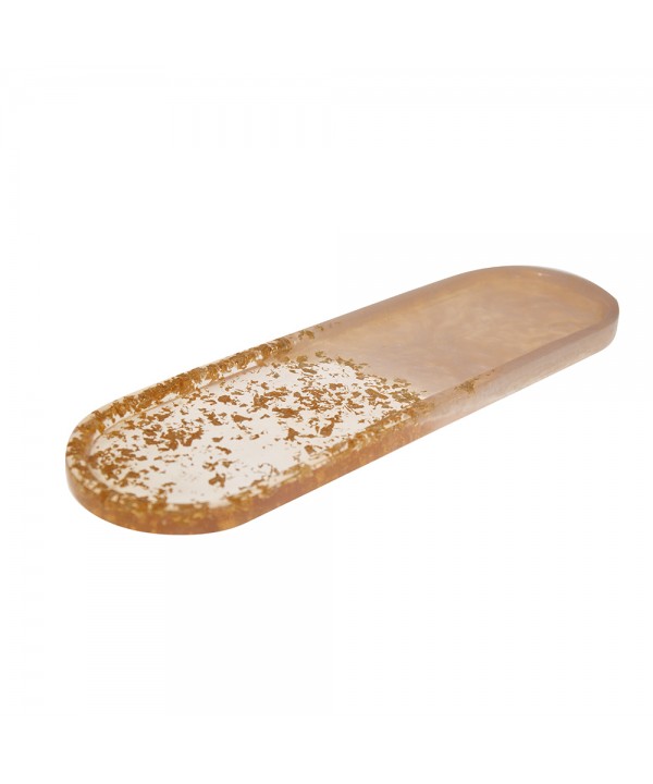 Oval resin glitter tray 38x11x1.5cm