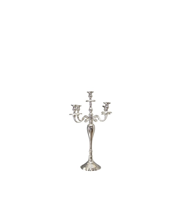5-light candleholder silver 40cm