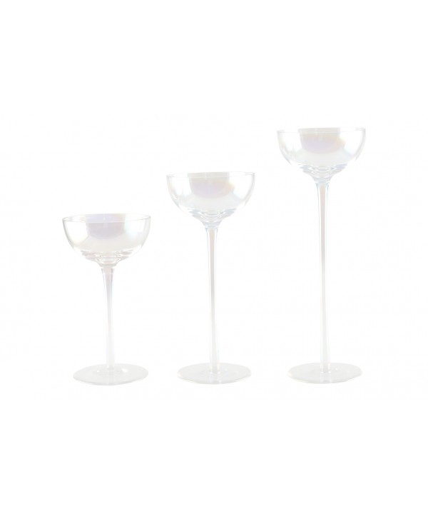 Mother-of-pearl candle holders - set of 3
