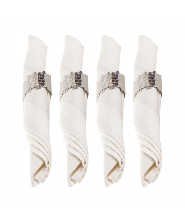 Set of 4 hammered oval napkin rings
