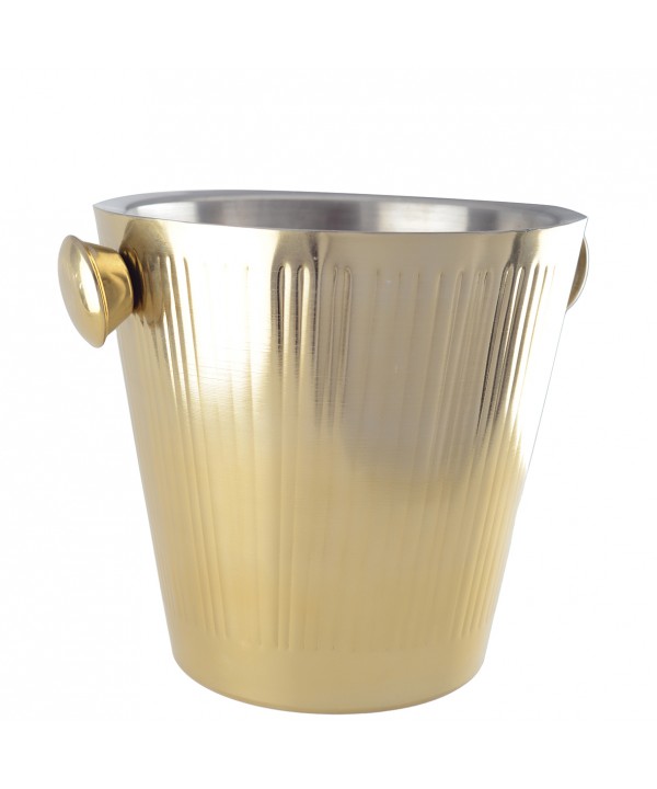 Gold champagne bucket with ribbed pattern