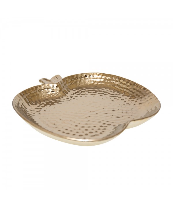 Gold ceramic apple dish 29.5x28.5x4cm