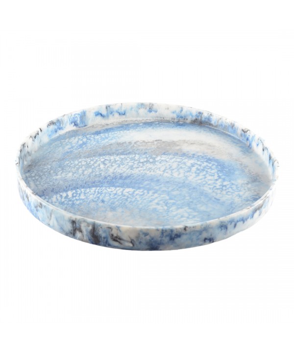 Round tray - resin cloud blue