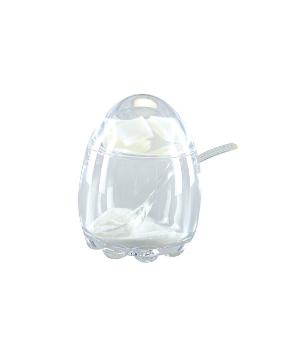 Acrylic sugar bowl with spoon 9x9x11.8cm