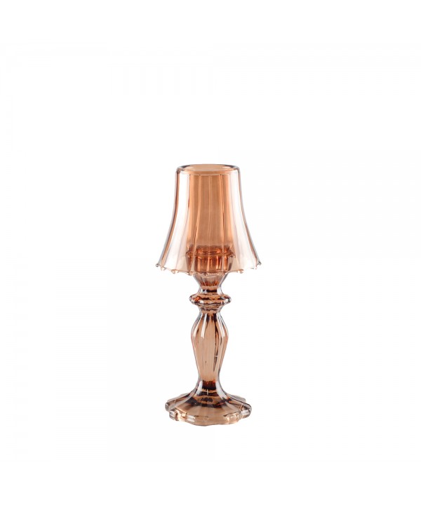 Brown glass pedestal candlestick 10x10x24.5cm