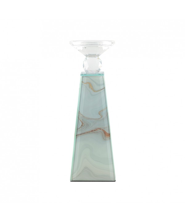 Marble-colored candlestick 9x9x27.5cm
