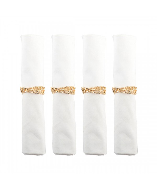 Golden chain napkin rings - set of 4
