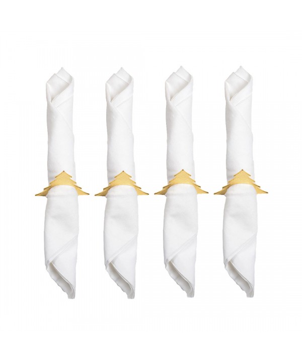 Golden tree napkin rings - set of 4
