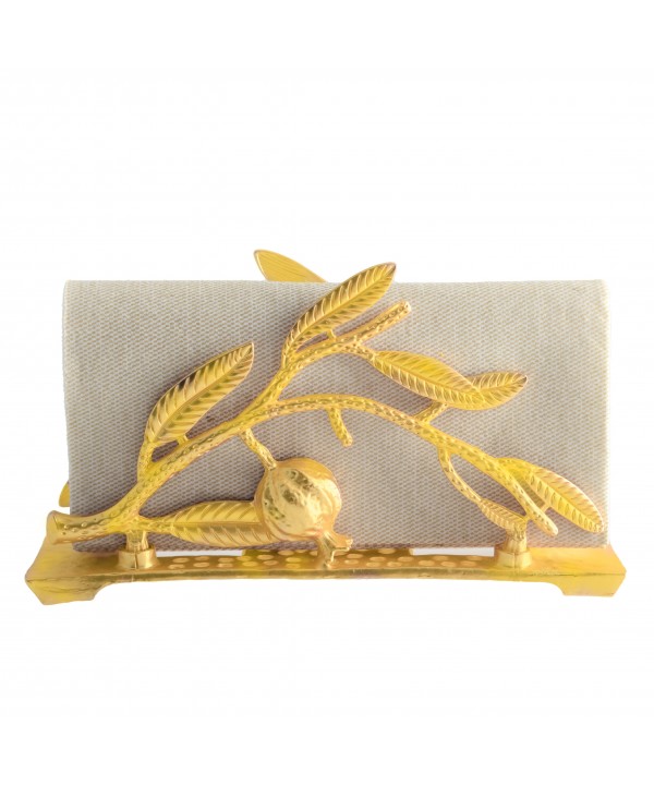 Pomegranate-shaped golden napkin holder