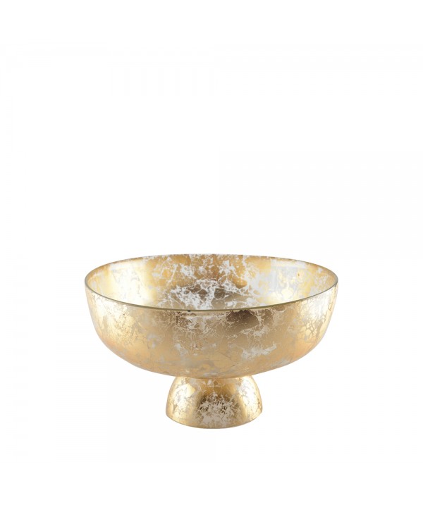 Golden pedestal bowl 27x27x9cm