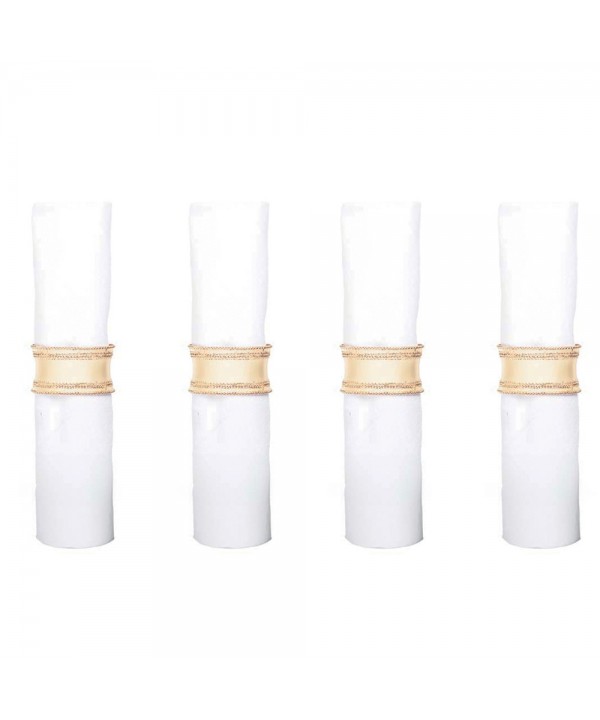 Golden napkin rings with rhinestones - set of 4