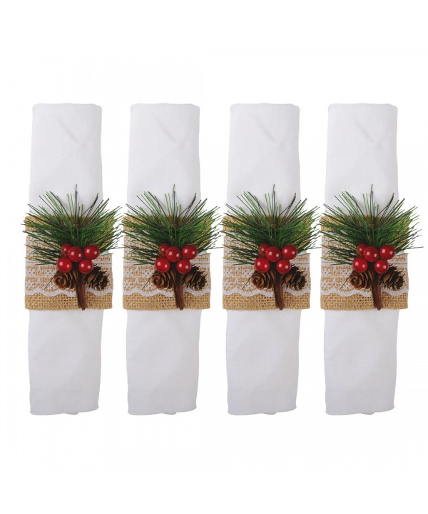Holly napkin rings - set of 4