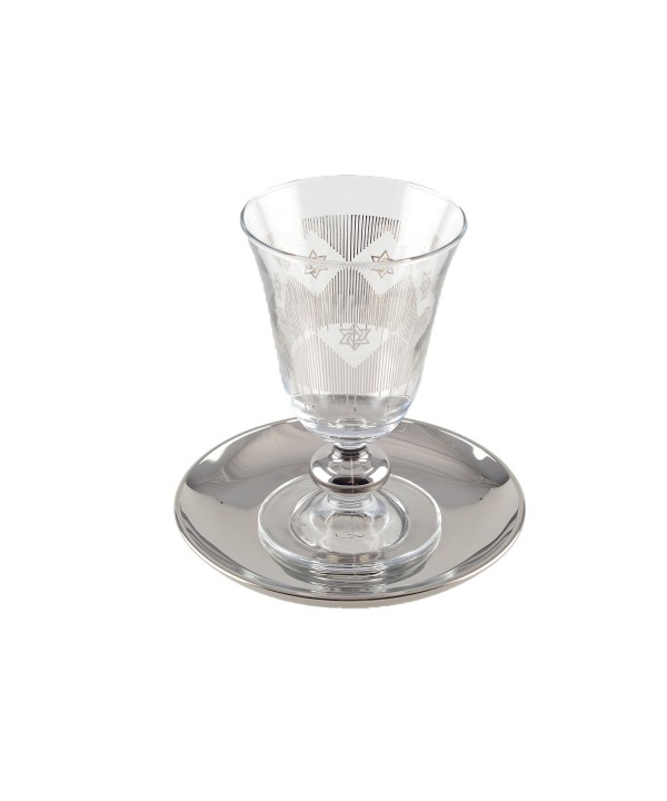 Silver maguen kiddush glass