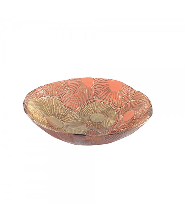 Red and gold lotus bowl 22cm