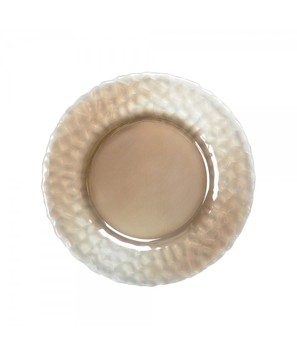 Golded dinner plate with finely textured rim 27cm