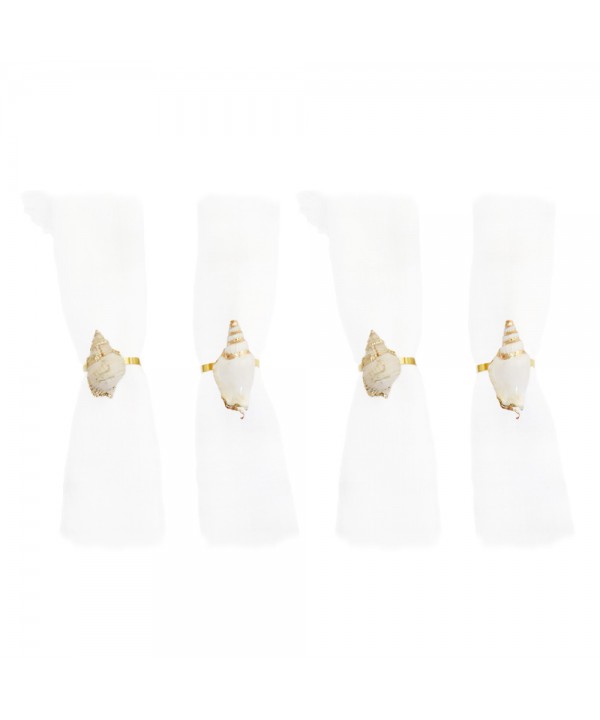 White seashell napkin rings - set of 4