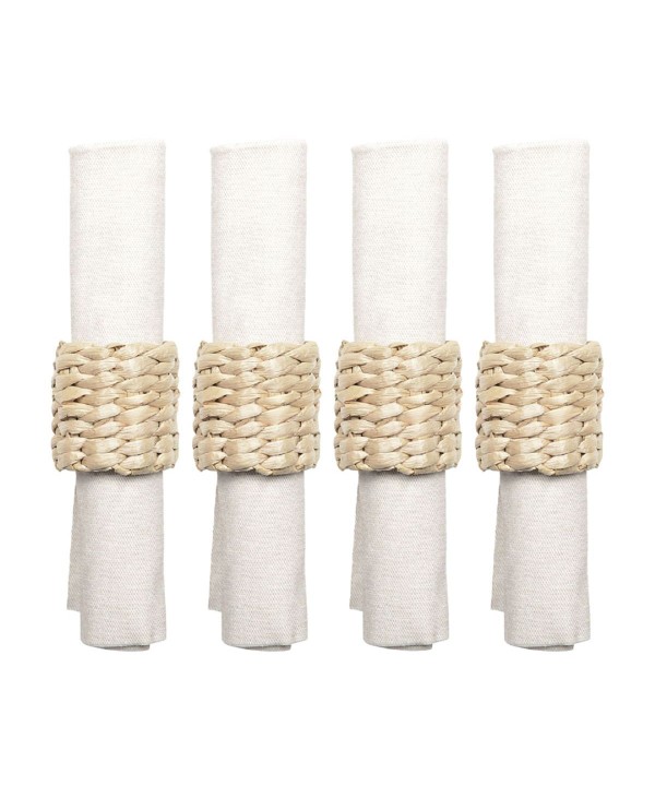 Rattan napkin rings - set of 4