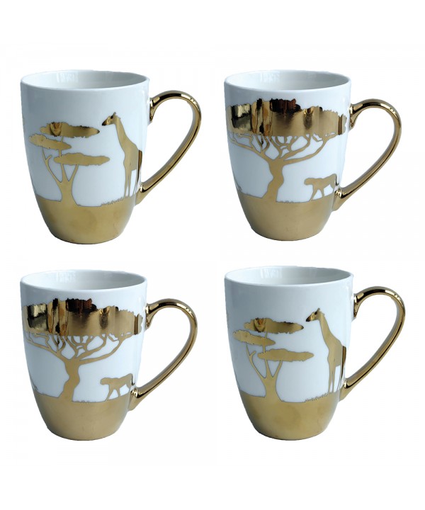 Golden Savane mugs - set of 4