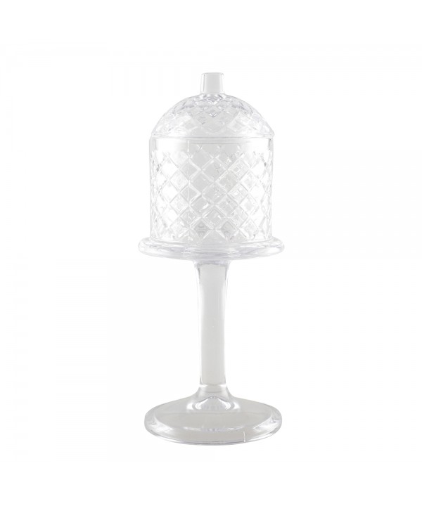 Glass candy jar on foot with lid 10x30cm