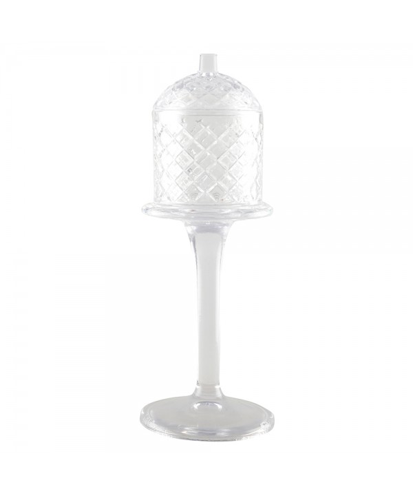 Glass candy jar on foot with lid 10x33cm