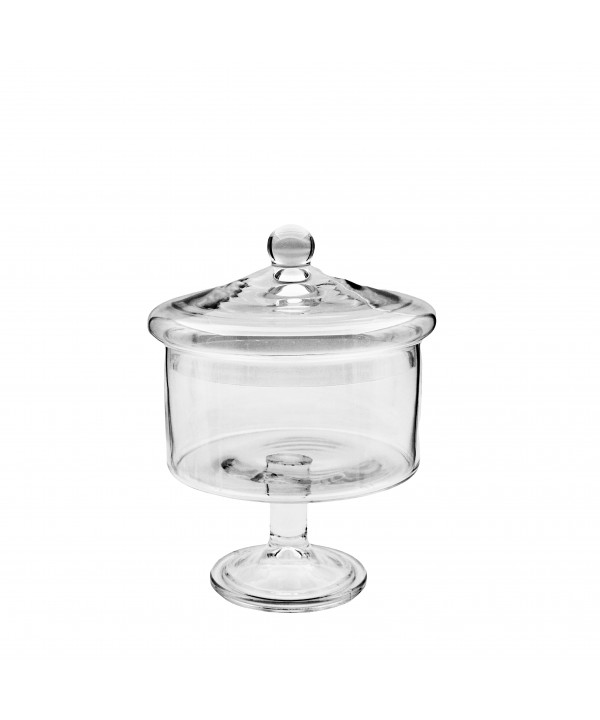 Glass pedestal candy jar 17x17x29cm